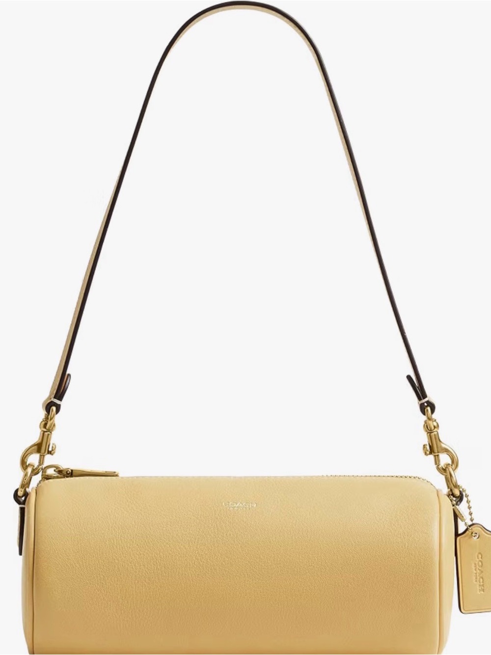 Coach Pebbled Leather Barrel Shoulder Bag in Vanilla